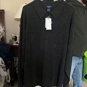 Dockers Charcoal Button-Up Cardigan